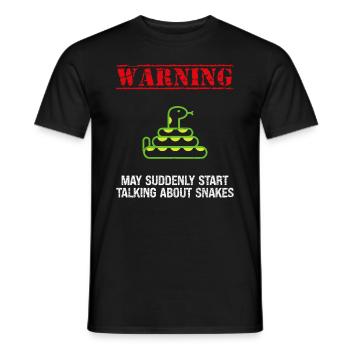 L’avertissement peut soudainement commencer à parler de serpents - T-shirt homme - noir - Devant - AI Model Male 178 light (178cm)
