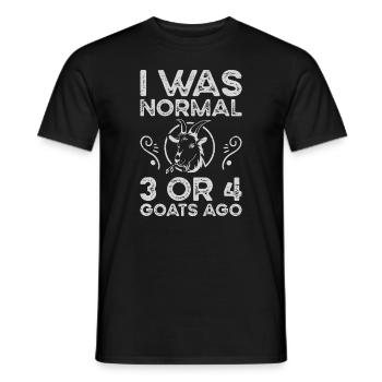 Ich war normal 3 oder 4 Ziegen vor Viehzucht - Männer T-Shirt - Schwarz - Vorne - AI Model Male 178 light (178cm)