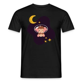 Mammoth In Space Long Tusks Woolly Animals - Men's T-Shirt - black - Front - AI Model Male 178 light (178cm)