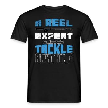 Angeln Angler Angel Angelrute Fischen Fische - Männer T-Shirt - Schwarz - Vorne - AI Model Male 178 light (178cm)