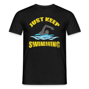 Schwimmer Schwimmen 50 Meter Bahn Brustschwimmen - Männer T-Shirt - Schwarz - Vorne - AI Model Male 178 light (178cm)