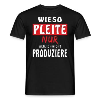 WIESO PLEITE - Männer T-Shirt - Schwarz - Vorne - AI Model Male 178 light (178cm)
