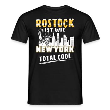 ROSTOCK IST WIE NEW YORK - Männer T-Shirt - Schwarz - Vorne - AI Model Male 178 light (178cm)