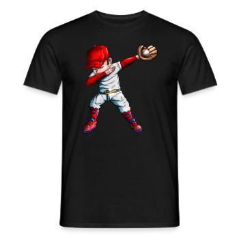 Baseball Baseball Fan Baseball Outfit Kids Dabbing - Men's T-Shirt - black - Front - AI Model Male 178 light (178cm)