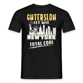 GÜTERSLOH IST WIE NEW YORK - Männer T-Shirt - Schwarz - Vorne - AI Model Male 178 light (178cm)