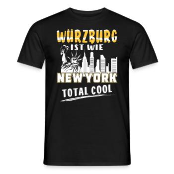 WÜRZBURG IST WIE NEW YORK - Männer T-Shirt - Schwarz - Vorne - AI Model Male 178 light (178cm)