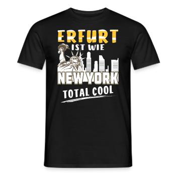 ERFURT IST WIE NEW YORK - Männer T-Shirt - Schwarz - Vorne - AI Model Male 178 light (178cm)