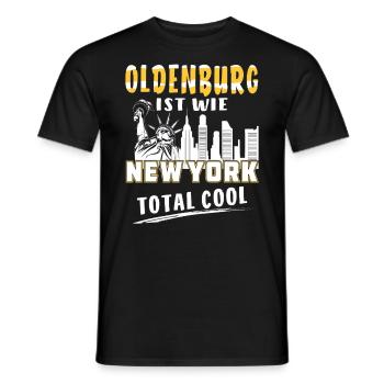 OLDENBURG IST WIE NEW YORK - Männer T-Shirt - Schwarz - Vorne - AI Model Male 178 light (178cm)
