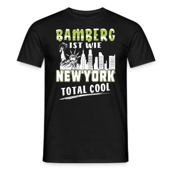 BAMBERG IST WIE NEW YORK - Männer T-Shirt - Schwarz - Vorne - AI Model Male 178 light (178cm)