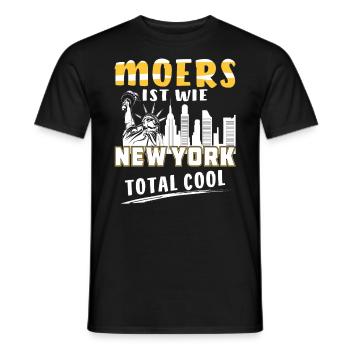 MOERS IST WIE NEW YORK - Männer T-Shirt - Schwarz - Vorne - AI Model Male 178 light (178cm)