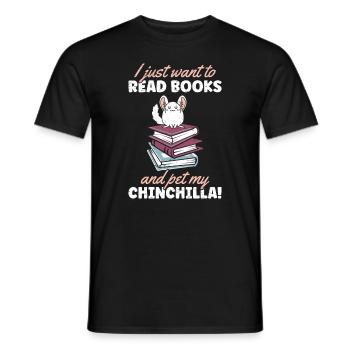 I Just Wanted To Read Books And Pet My Chinchilla - Men's T-Shirt - black - Front - AI Model Male 178 light (178cm)