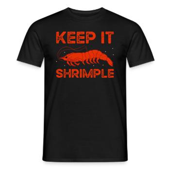 Keep It Shrimple Seafood Shellfish Fishing Prawn - Men's T-Shirt - black - Front - AI Model Male 178 light (178cm)