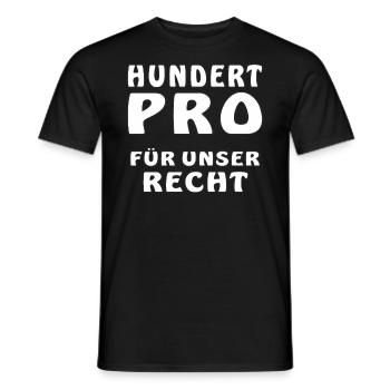 HUNDERT PRO FÜR UNSER RECHT - Männer T-Shirt - Schwarz - Vorne - AI Model Male 178 light (178cm)