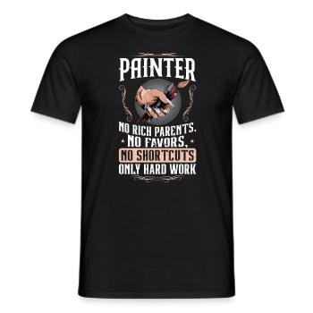 Maler - Nur Harte Arbeit - Männer T-Shirt - Schwarz - Vorne - AI Model Male 178 light (178cm)