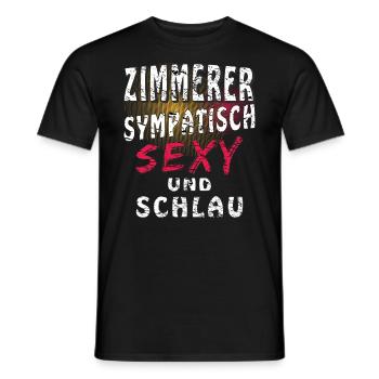 ZIMMERER SYMPATISCH SEXY UND SCHLAU - Männer T-Shirt - Schwarz - Vorne - AI Model Male 178 light (178cm)