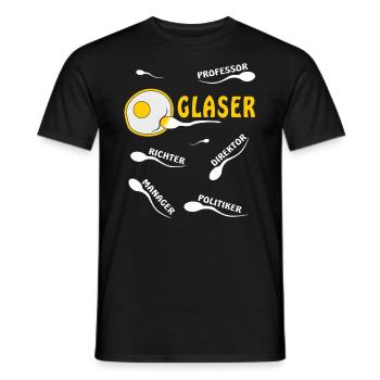 GLASER - Männer T-Shirt - Schwarz - Vorne - AI Model Male 178 light (178cm)