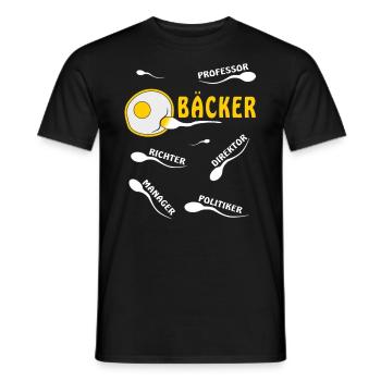 BAKER - Men's T-Shirt - black - Front - AI Model Male 178 light (178cm)