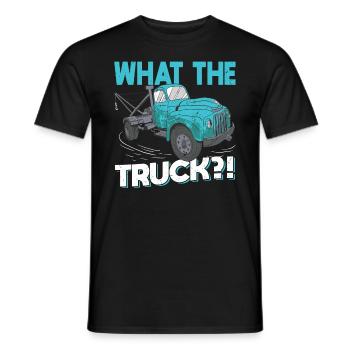What The Truck - Tow Trucker - Men's T-Shirt - black - Front - AI Model Male 178 light (178cm)