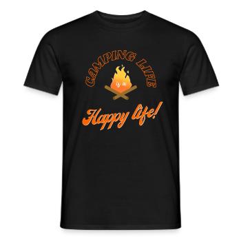 Vie de camping - vie heureuse - T-shirt homme - noir - Devant - AI Model Male 178 light (178cm)