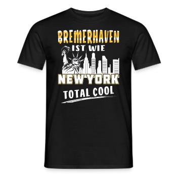 BREMERHAVEN IST WIE NEW YORK - Männer T-Shirt - Schwarz - Vorne - AI Model Male 178 light (178cm)
