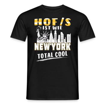 HOF IST WIE NEW YORK - Männer T-Shirt - Schwarz - Vorne - AI Model Male 178 light (178cm)