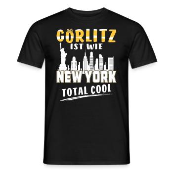 GÖRLITZ IST WIE NEW YORK - Männer T-Shirt - Schwarz - Vorne - AI Model Male 178 light (178cm)