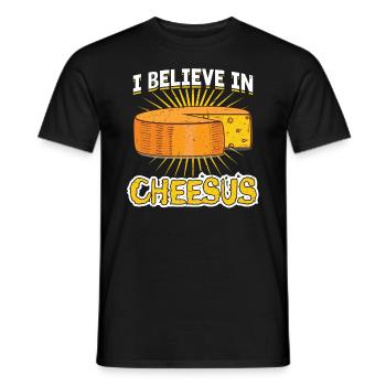 I believe in cheese - Gouda cheese - Men's T-Shirt - black - Front - AI Model Male 178 light (178cm)