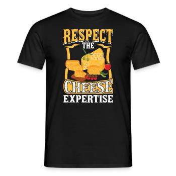 Respect Cheese Competence - Gouda - Men's T-Shirt - black - Front - AI Model Male 178 light (178cm)