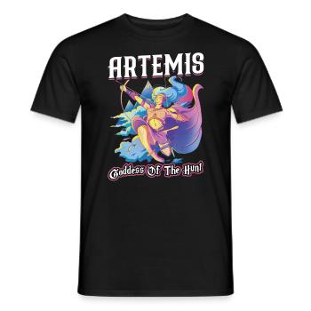 Artemis - Goddess of The Hunt - Men's T-Shirt - black - Front - AI Model Male 178 light (178cm)