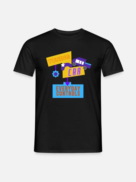 Tuning-Auto, alltägliche Kontrollen - Männer T-Shirt - Schwarz