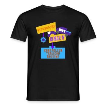 Kontrollen tägliche Routine - Männer T-Shirt - Schwarz - Vorne - AI Model Male 178 light (178cm)
