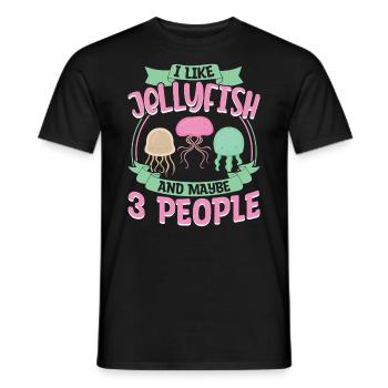 J’aime les méduses et peut-être 3 personnes - T-shirt homme - noir - Devant - AI Model Male 178 light (178cm)