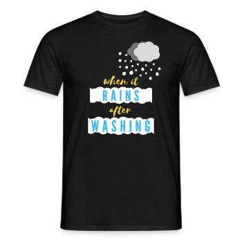 s’il pleut après le lavage - T-shirt homme - noir - Devant - AI Model Male 178 light (178cm)