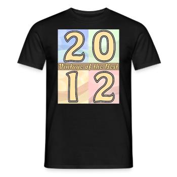 BIRTHDAY YEAR 2012 - Men's T-Shirt - black - Front - AI Model Male 178 light (178cm)