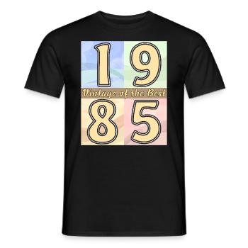 BIRTHDAY YEAR 1985 - Men's T-Shirt - black - Front - AI Model Male 178 light (178cm)