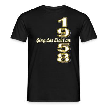 GEBURTSTAG JAHRESZAHL 1958 - Männer T-Shirt - Schwarz - Vorne - AI Model Male 178 light (178cm)