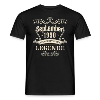 Septembre 1990 - La naissance d’une légende - T-shirt homme - noir - Devant - AI Model Male 178 light (178cm)