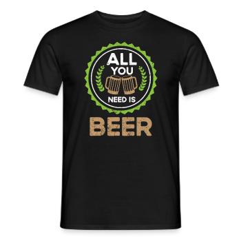 Bière Buveur de bière Bouteille de bière en canette de bière - T-shirt homme - noir - Devant - AI Model Male 178 light (178cm)