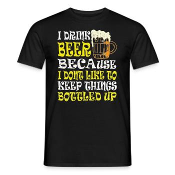 Bière Buveur de bière Bouteille de bière en canette de bière - T-shirt homme - noir - Devant - AI Model Male 178 light (178cm)