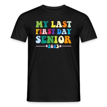 Mon dernier premier jour de classe senior de 2023 - T-shirt homme - noir - Devant - AI Model Male 178 light (178cm)