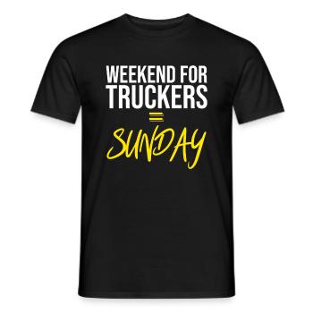 Weekend for truckers: Sunday - Men's T-Shirt - black - Front - AI Model Male 178 light (178cm)