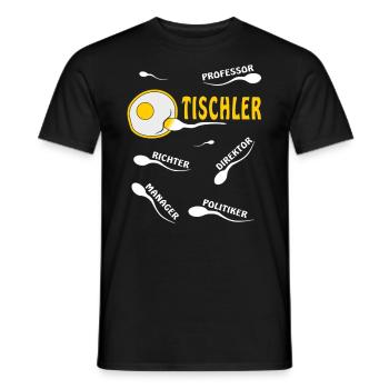 TISCHLER - Männer T-Shirt - Schwarz - Vorne - AI Model Male 178 light (178cm)