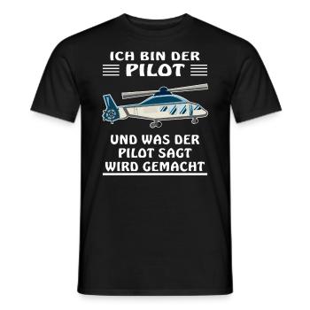 HUBSCHRAUBER ICH BIN DER PILOT - Männer T-Shirt - Schwarz - Vorne - AI Model Male 178 light (178cm)