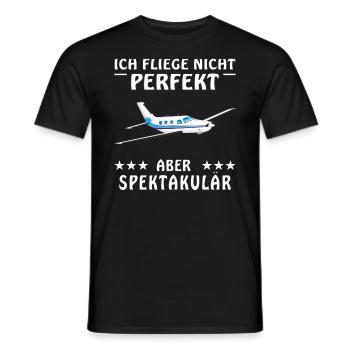 FLUGZEUG ICH FLIEGEE NICHT PERFEKT ABER SPEKTA - Männer T-Shirt - Schwarz - Vorne - AI Model Male 178 light (178cm)