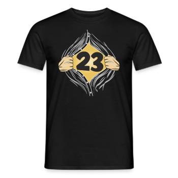 23 PUT ON SHIRT - Men's T-Shirt - black - Front - AI Model Male 178 light (178cm)
