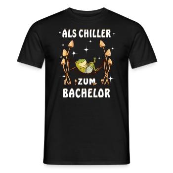 ALS CHILLER ZUM BACHELOR - Männer T-Shirt - Schwarz - Vorne - AI Model Male 178 light (178cm)