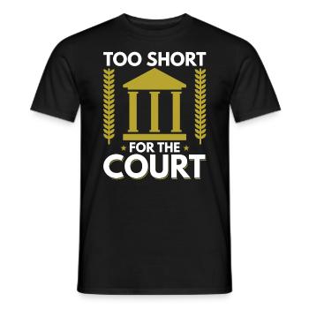 Trop court pour le tribunal - Étudiant en droit - T-shirt homme - noir - Devant - AI Model Male 178 light (178cm)