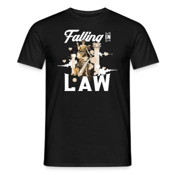 Falling In Law - Jurastudent - Männer T-Shirt - Schwarz - Vorne - AI Model Male 178 light (178cm)