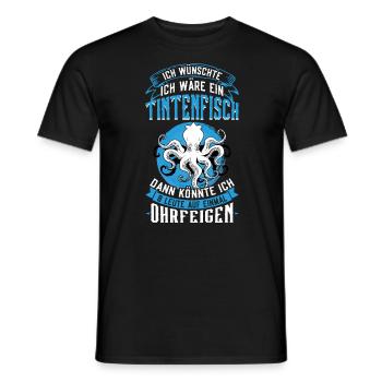 Ein Oktopus Kann 8 Personen Gleichzeitig Schlagen - Männer T-Shirt - Schwarz - Vorne - AI Model Male 178 light (178cm)