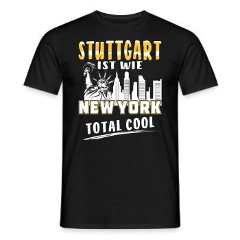 STUTTGART IST WIE NEW YORK - Männer T-Shirt - Schwarz - Vorne - AI Model Male 178 light (178cm)
